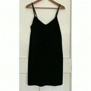 BNWT Black  Velvet Slip Dress Size S